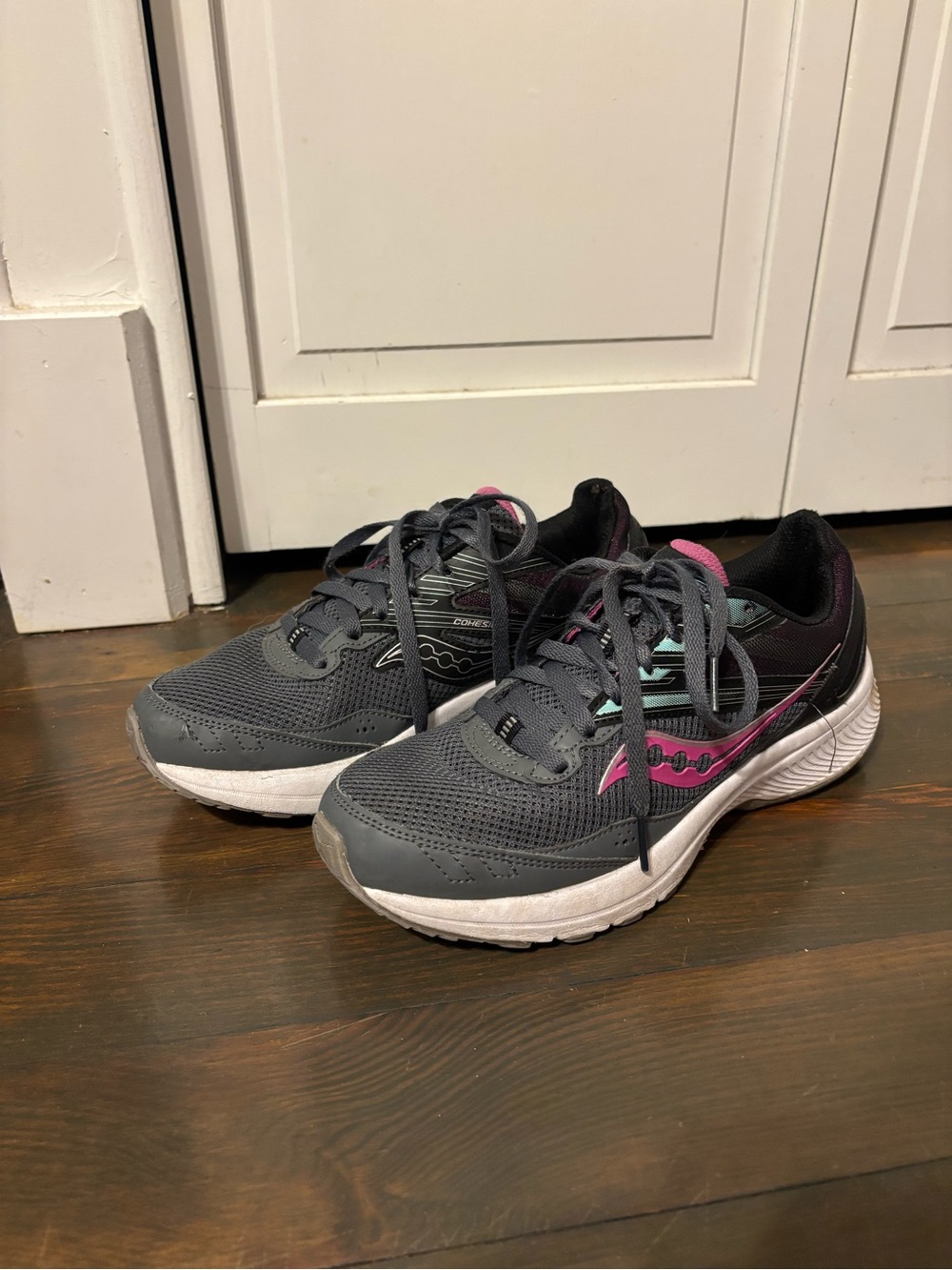 Saucony Women’s Charcoal Gray and Pink Athletic Running Shoes